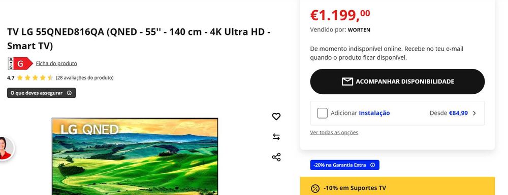 LG 55 polegadas 55QNED816QA