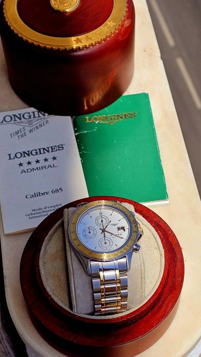 Longines Admiral Chronograph 40 mm Ouro 18K/Aço – Full Set – Estado Mint