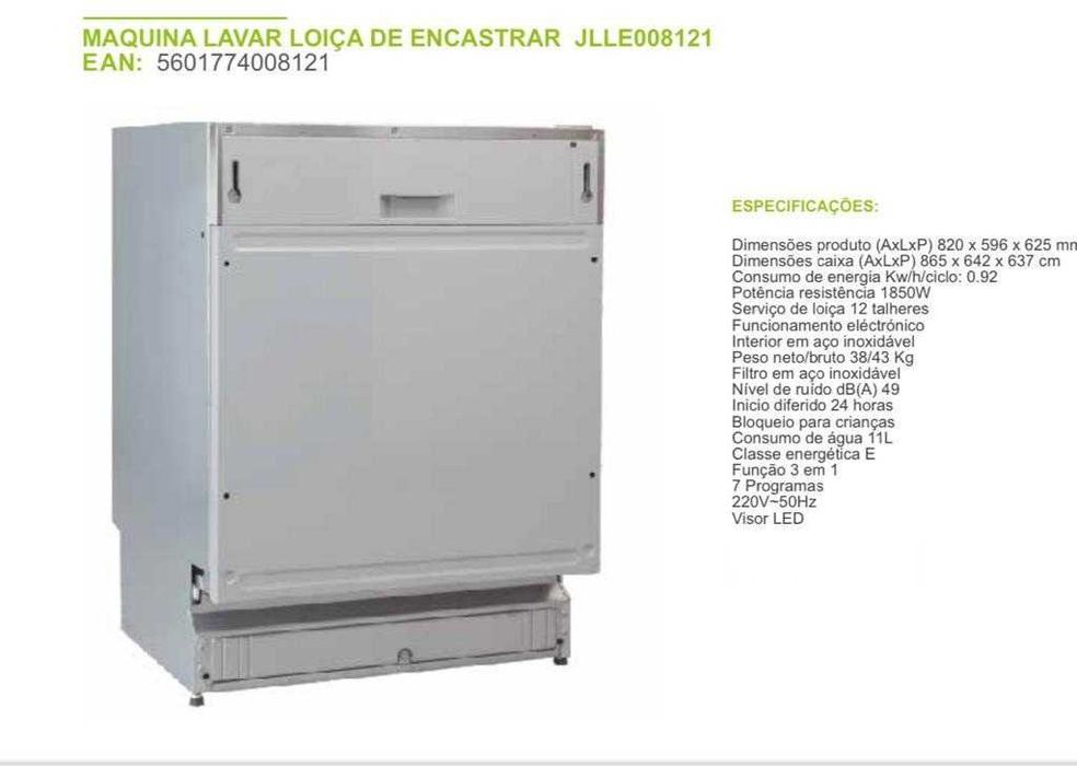 Máquina de Lavar louça Jocel Encastre