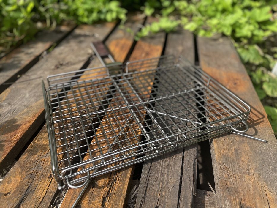 Решітка нержавійка гриль для барбекю 30х40х4/решетка сетка для мангала
