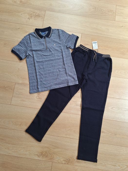 R 152 elegancki zestaw koszulka polo spodnie