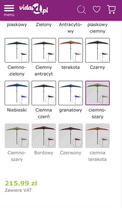 Parasol balkonowy