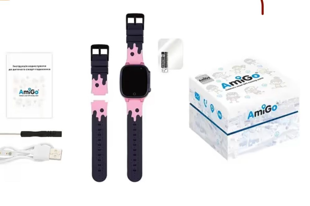 Дитячий годинник AmiGo GO008 Milky GPS WIFI Pink