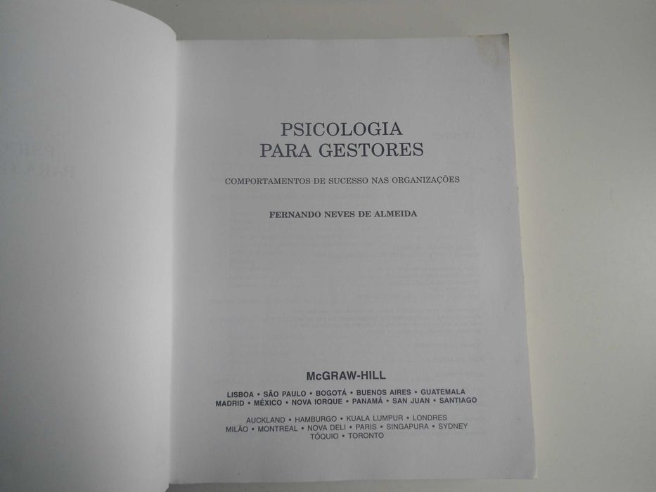 Psicologia para gestores por Fernando Neves de Almeida