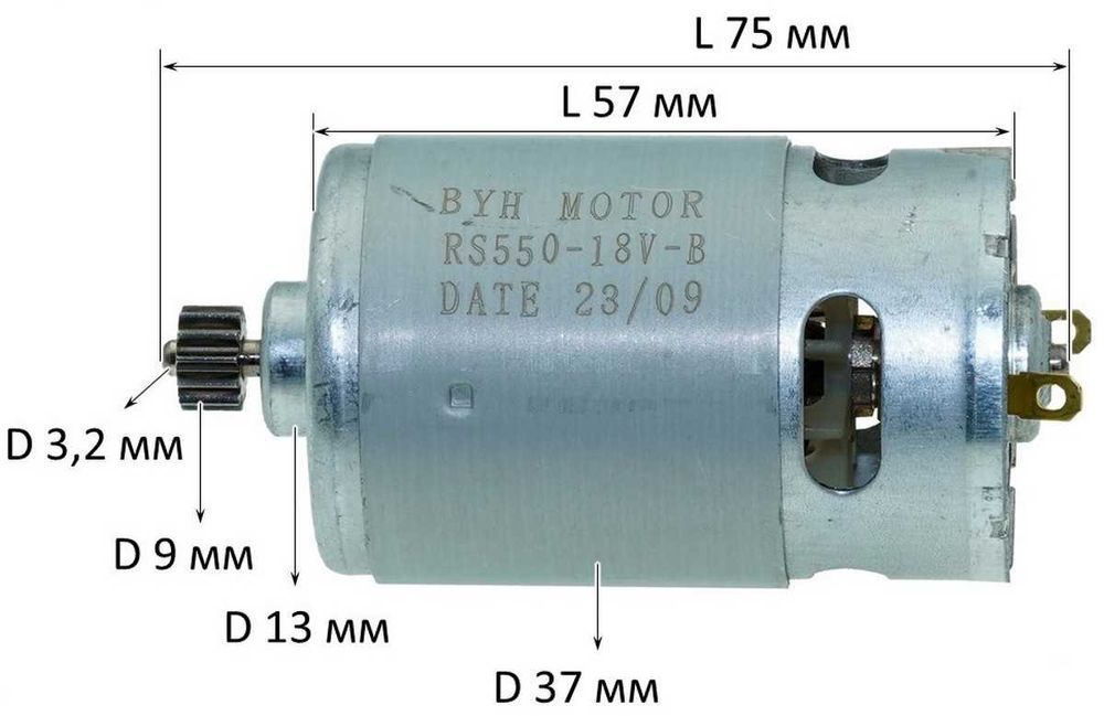 Двигатель шуруповерта 18В (18V) Зенит ЗША-18 А Li Профи, шур374