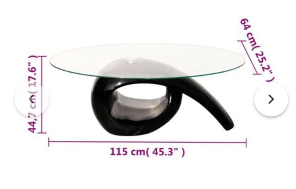 Mesa de centro oval branca