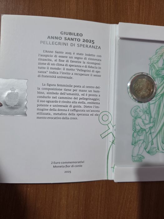 moeda comemorativa de 2 euros de São Marino, emitida em 2025.