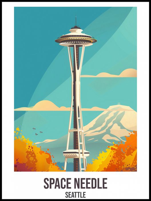Plakat 75x100cm Space Needle