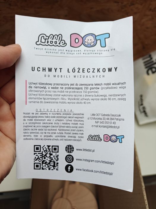 Mobile Montessori munari i ośmiościenny wraz z uchwytem