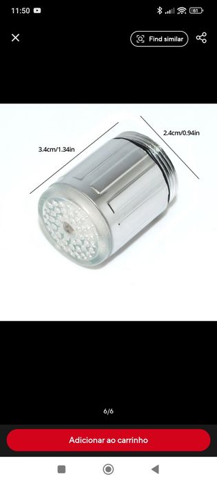 Terminal de torneira com luz