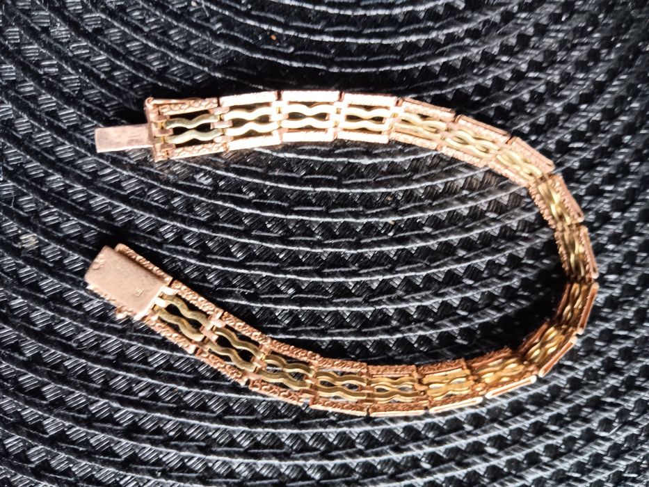 Złota bransoletka dwukolorowa