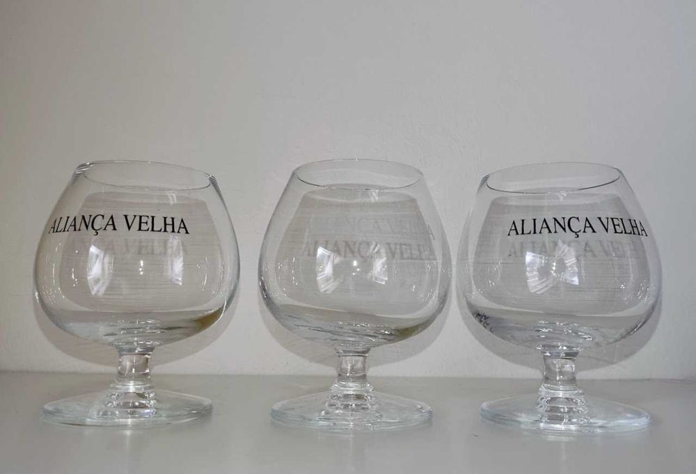 Copos vidro cálice Aliança Velha colecionador