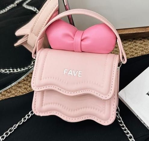 Дитяча модна сумка рожева з бантом