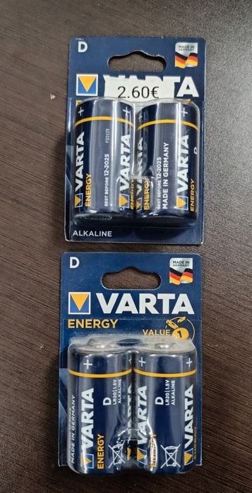 Pilhas Varta D "grandes"