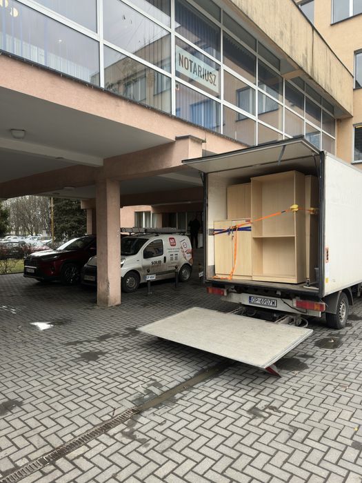 TRANSPORT PRZEPROWADZKI bus kontener winda 8 palet
