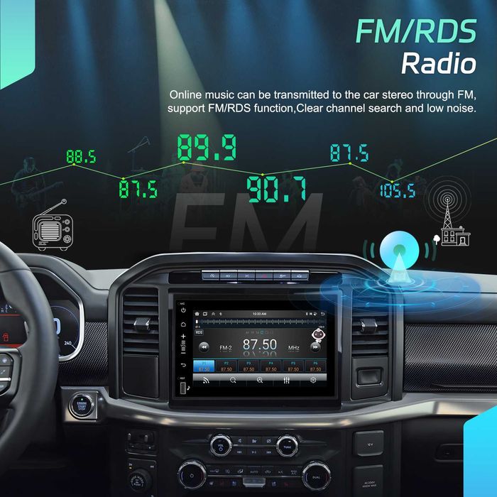 RÁDIO ANDROID 13 FORD F150 (4/64GB) 7" | Wireless CarPlay/Android Auto