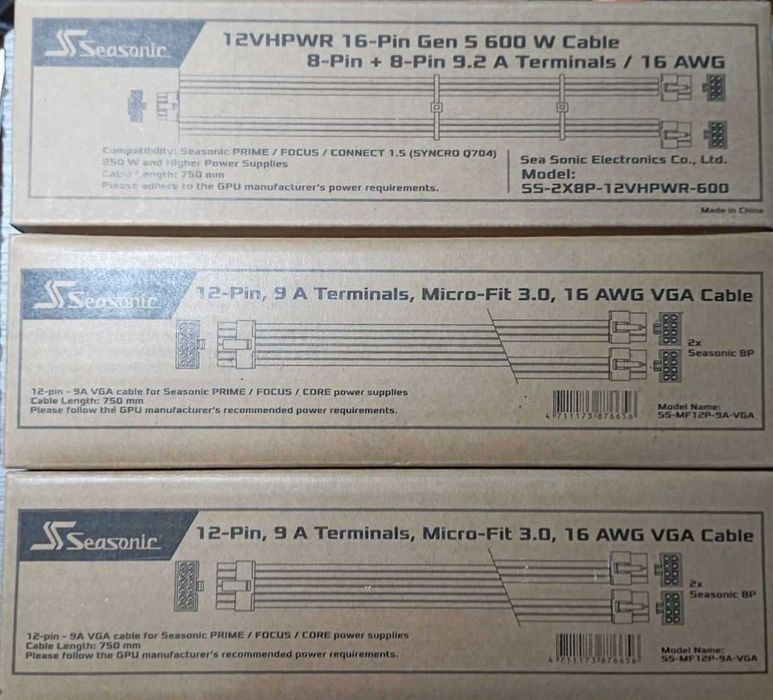 Модульные кабеля PCI-E, CPU (GPU), molex, sata