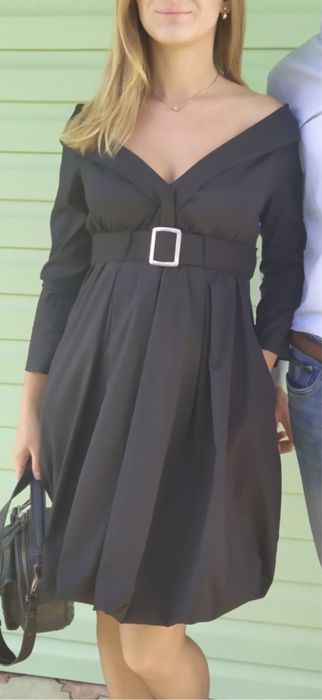 Нарядна сукня плаття балон розмір М чорного кольору