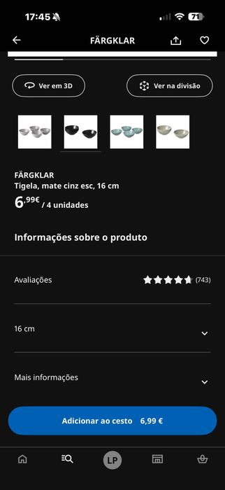 Pratos cinzento ikea 31 unidades