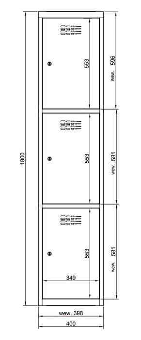 Sus 424 WST Szafa szkolna na podręczniki dla 8 uczniów 8 skrytek