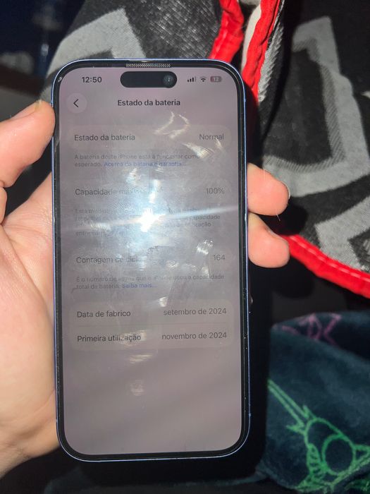 iPhone 16 azul  como novo