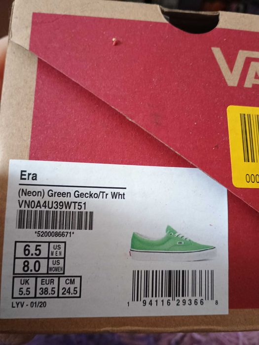 Neonowe buty Vans 38,5 wkładka ok 24,5 cm