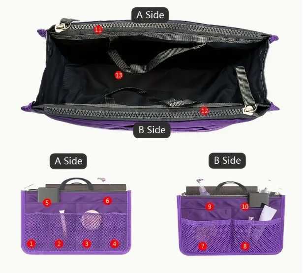 Bolsa Organizadora Mala Viagem Roxa