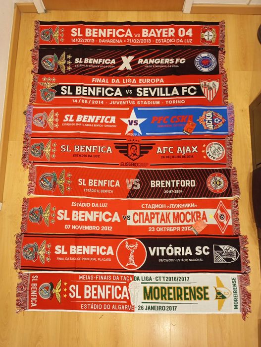 SL Benfica cachecol de jogo de futebol novo oficial, artigo de coleção