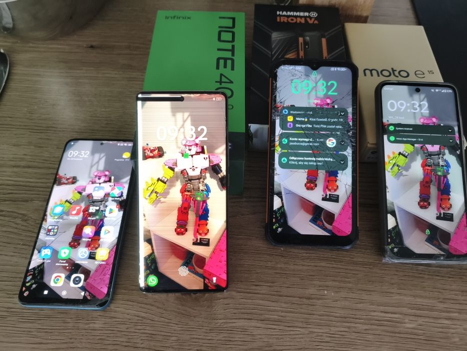 Pakiet telefonów sprawnych zbite przednie szybki