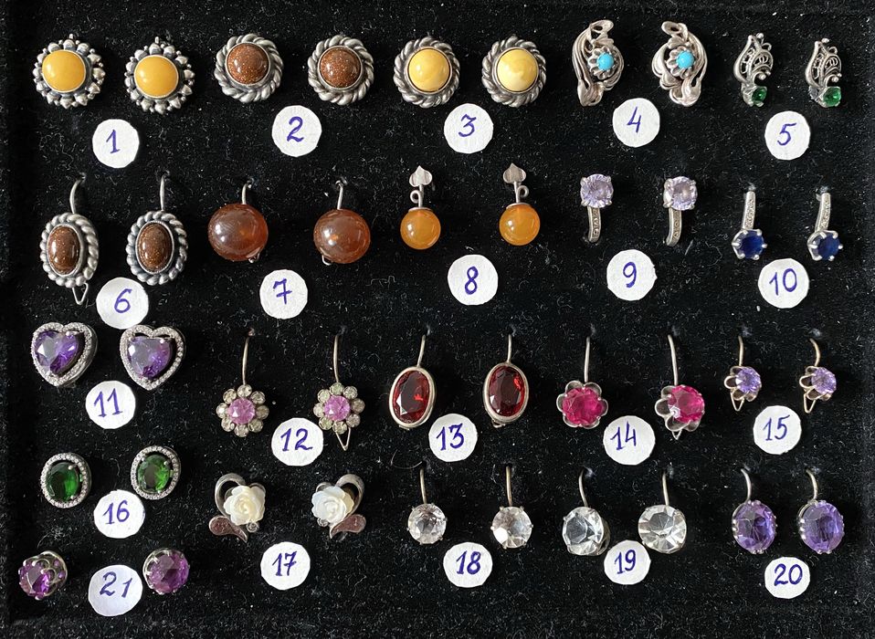 Серьги Серебро 875 916 пр СССР Серебряные серьги