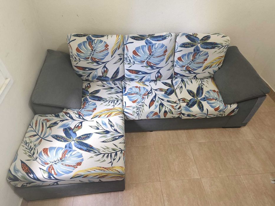 Sofá Cinza Chaise Longue