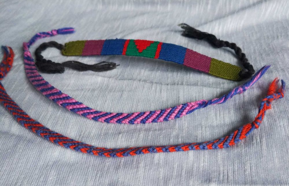 Bransoletka pleciona bransoletki z muliny nadgarstek kostka etno boho