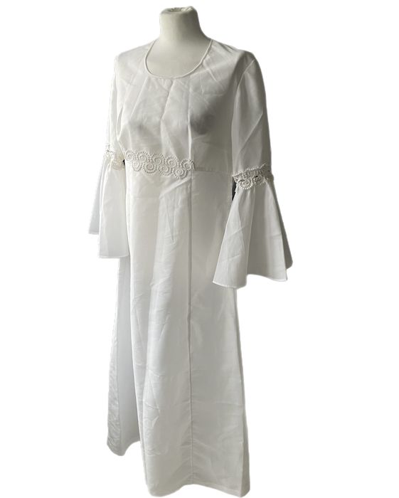 Biała sukienka suknia ślubna haft S 36 vintage retro 70s 80s