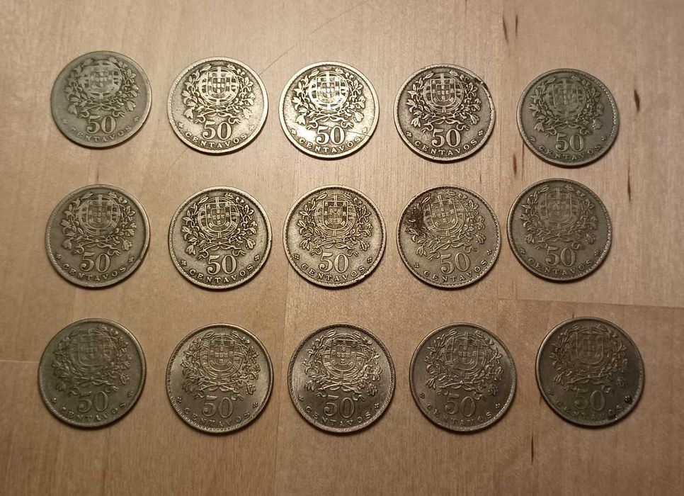 Moedas de 50 Centavos da Republica Portuguesa