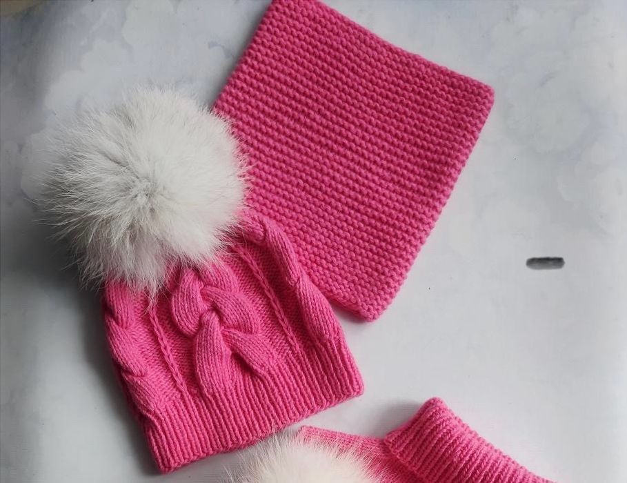 Набір шапка і хомут меинос