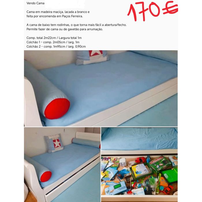 Urgente - Vendo cama com gavetão