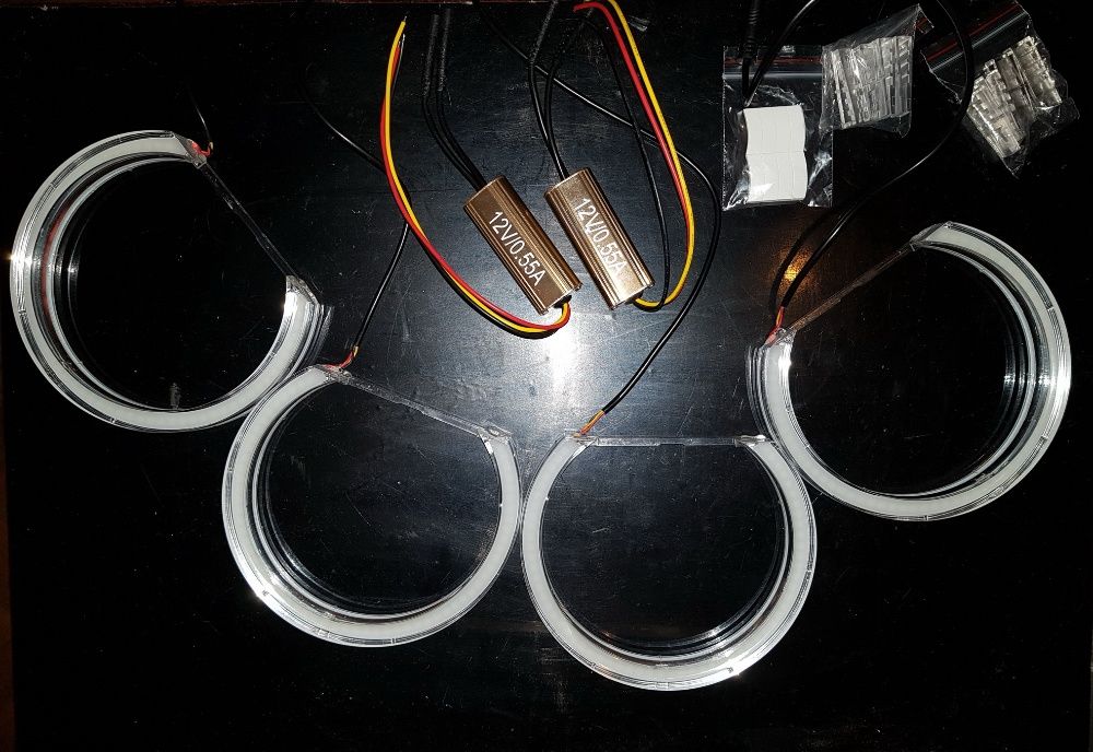 Ангельські очі crystal angel eyes LED для BMW E46 Е39 білий+жовтий