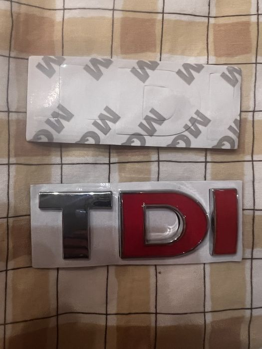 Емблема-напис TDI Volkswagen металева 76*26мм,TSI 80*26мм,GTI 80*24мм