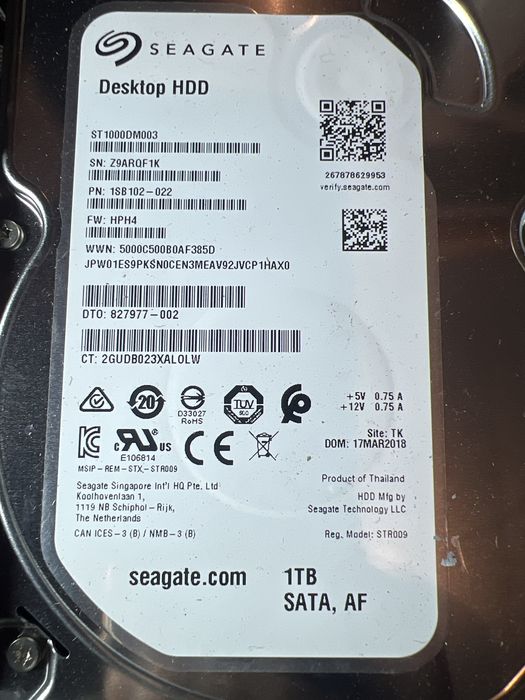 Продам  SSD SEAGETE 3.5 Desktor HDD 1TB
