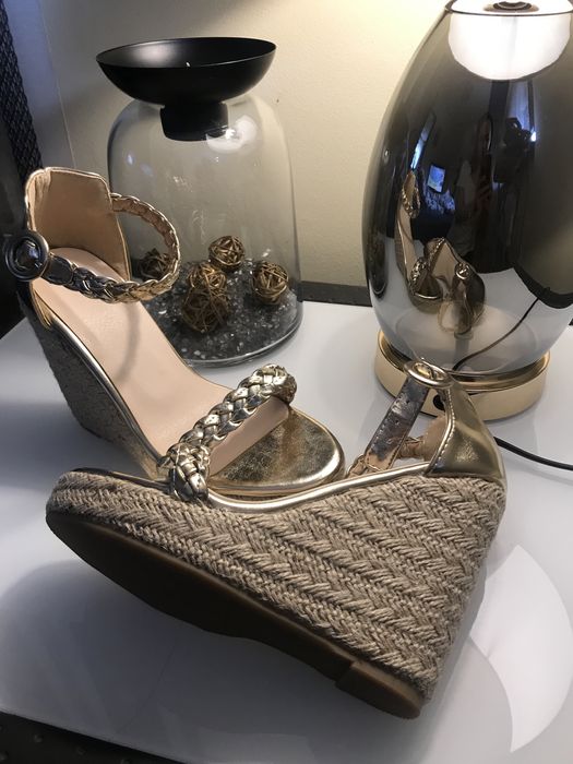 Piekne zlote sandaly espadryle rozm 36