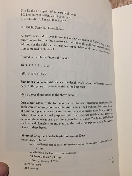 Livro: Sacred herbal Healing beers