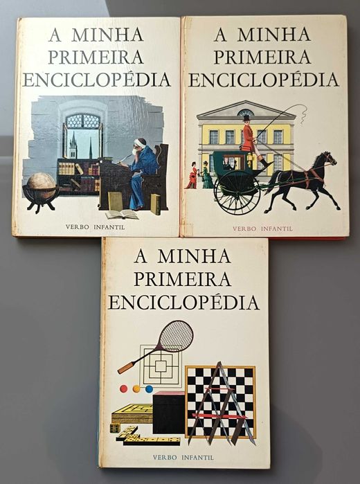 A Minha Primeira Enciclopédia - Verbo Infantil  3 volumes  edição 1967