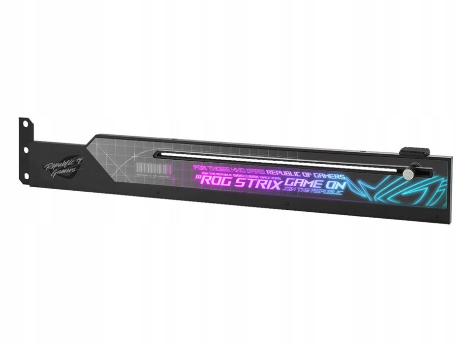 outlet asus rog strix uchwyt do karty graficznej czarny podświetlenie led