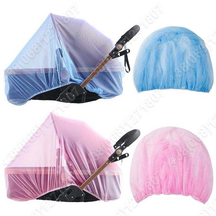 Москитная сетка на коляску универсальная москитка Розовая, Голубая