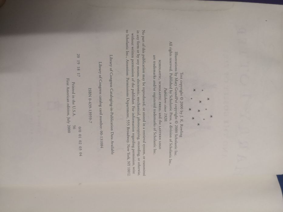 Livro Harry Potter and the Goblet of Fire