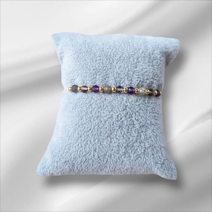 Bransoletka Talizman Równowaga - Ametyst, Kwarc Dymny, Labradoryt