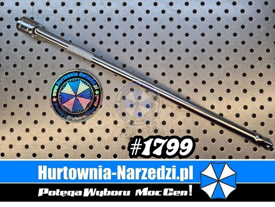 Przedłużka uchylna 1/2" 400mm Cr-V długa przedłuzka do kluczy 1/2"
