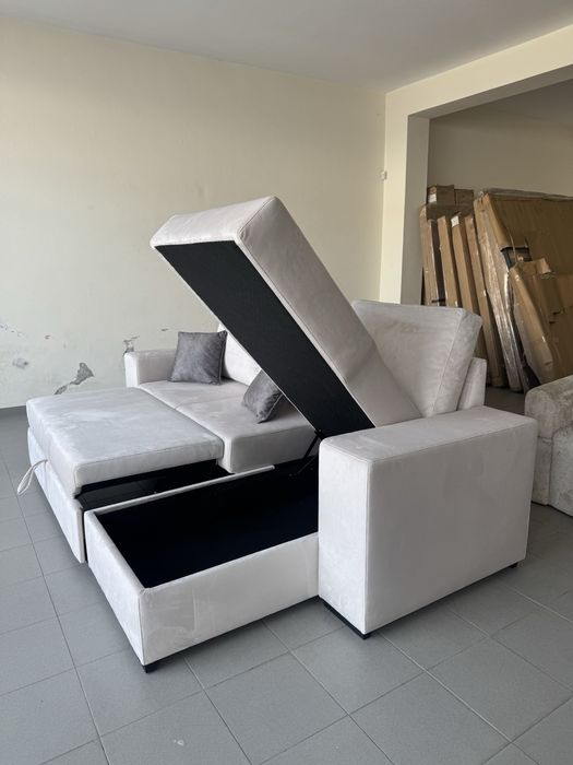 Sofá Cama Comby por Medida com Baú | Várias Cores e Tecidos
