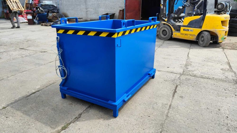 Otwierane dno, kontener metalowy PMDC 1100 L do złomu, drewna
