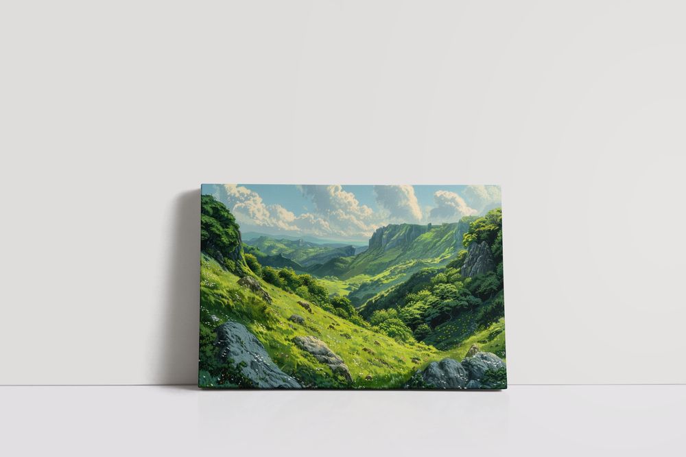 Obraz na płótnie "Zielona Dolina" 120x80 cm - Krajobraz górski